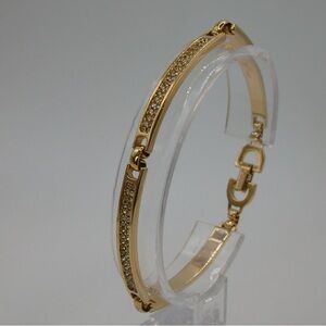 Vintage Christian Dior Gold Crystal Bar Link Bracelet